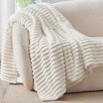 $7.44 – 50″x60″ Bedelite Ribbed Fleece Throw Blanket (Cream) + Free Shipping w/ Prime or on $35+