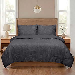 $20.00 – Mainstays 3-Piece Waffle Comforter Set (Full/Queen or King, Various Colors) $20 + Free S&H w/ Walmart+ or $35+