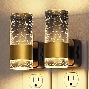 $9.59 – 2-Count Briignite 0-100LM Dimmable LED Plug-In Night Lights w/ Bubble Design & Dusk-to-Dawn Sensor (3000K, Gold or Black Ring) – Lowest Price Ever on Amazon with Promo Code