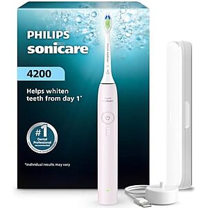$39.96 – * | Philips Sonicare 4200 Rechargeable Electric Toothbrush, 1 Brush Head at Amazon