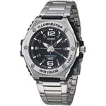 $38.97 – * | 50.5mm Casio Men’s MWA100H Series Stainless Steel Analog Watch (Silver) at Amazon