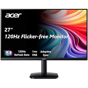 $80.51 – | 27″ Acer 1080p 120Hz IPS sRGB 99% 1ms Monitor at Amazon