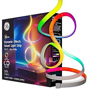 $19.60 – | 32′ GE Cync Dynamic Effects Indoor Smart LED Light Strip at Amazon