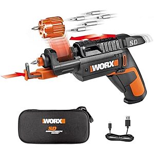 $31.49 – | WORX Cordless Screwdriver, 4V 6-Bit Set with Screw Holder, WX255L.5 at Amazon