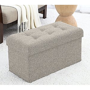 $26.38 – QVC New Customers: 30″ Ornavo Home Foldable Tufted Linen Storage Ottoman Bench (Various Colors)  + Free Shipping