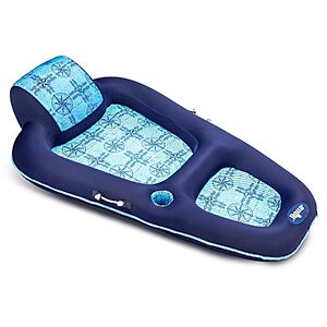 $18.99 – Aqua Leisure X-Large Inflatable Pool Float Luxury Water Lounge w/ Headrest, Backrest & Footrest (Navy/Light Blue) – Lowest Price Ever at Amazon