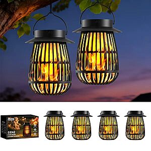 $14.99 – 4-Count KYEKIO Gen2 Outdoor Solar LED Lanterns Drop to Record Low Price with Coupon Code on Amazon