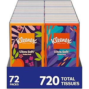 $14.98 – SnS, AC * | 72-Pk 10-Ct Kleenex On-The-Go Ultra Facial Tissues at Amazon