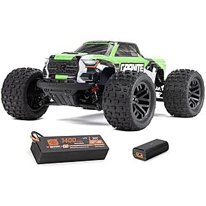 $99.99 – * | ARRMA RC 1/18 Granite GROM MEGA 380 Brushed 4X4 RTR Monster Truck w/ Battery & Charger at Amazon