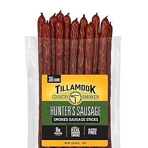 $11.84 – | 16-Oz Tillamook Country Smoker Smoked Sausage Sticks (Hunter’s Sausage) at Amazon