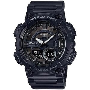 $32.97 – * | Casio AEQ110BW Men’s Analog-Digital Watch, Black, 100M WR, Multi Alarms, 10-Year Battery at Amazon