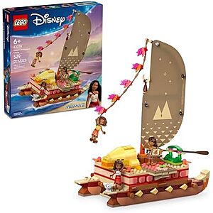 $26.94 – * | 529-Pc LEGO Disney Moana’s Adventure Canoe Building Toy Set at Amazon
