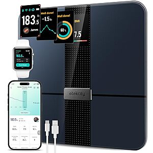 $23.74 – Resale | Etekcity Smart Scale for Body Weight and Fat, BMI, FSA Eligible, Black (Used – Like New) at Amazon