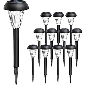 $16.49 – GIGALUMI 12-Pack Outdoor Solar Lights Waterproof (Cool White) – 50% off with Promo Code B88PC52H