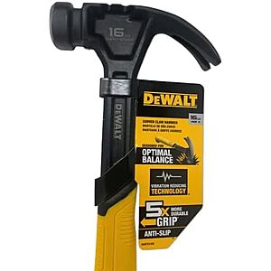 $16.99 – * | 11.75″ DeWALT Smooth Face 16-Oz Curve Claw Hammer w/ Steel Handle at Amazon