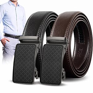 $13.99 – Truyis Men’s Leather Ratchet Belt 2 Pack,Adjustable Ratcheting Click Belt on Sale for with Coupon Code SQHTT9QA at Amazon