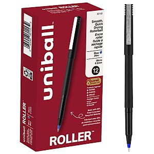 $7.08 – uniball™ Roller Rollerball Pens, Micro Point (0.5mm) Blue 12 Pack Quick-drying precise strokes, acid-free archival ink, protects against water, fading & fraud – Lowest Price Ever on Amazon