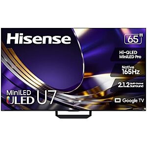 65" Hisense 65U7SG MiniLED QLED 4K HDR Smart Google TV