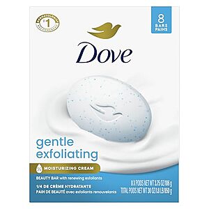 Two packs of Dove Gentle Exfoliating Beauty Bar Soap