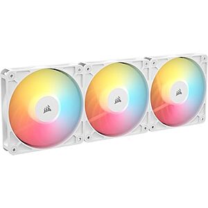 Corsair RS120-R ARGB 120mm PWM Reverse Rotor PC Case Fans (White)