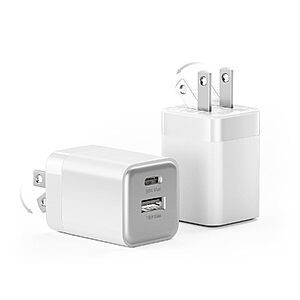 $9.99 – 2-Pack Wegear 30W Dual-Port USB-C & USB-A GaN Wall Charger w/ Foldable Plug  + Free Shipping w/ Prime or on $35+