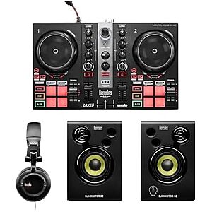 Hercules DJLearning Kit MK II DJ Controller with Speakers and Headphones