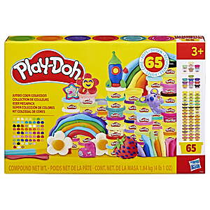$10.00 – 65-Pack 1-Oz Play-Doh Jumbo Color Collection Modeling Compound Cans $10 + Free Shipping w/ Walmart+ or on $35+