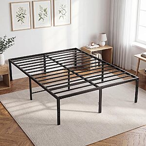 $42.29 – DUMOS 16″ Full Metal Platform Bed Frame with Steel Slat Support – Lowest Price Ever at Amazon