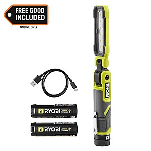 $49.97 – RYOBI USB Lithium Inspection Light Kit with Three (3) USB Lithium 2.0 Ah Batteries + Charging Cable –  + FS at Home Depot