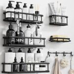 $9.99 – 6-Piece Yasonic Shower Caddy Organizers w/ Hooks (Black) on Sale for + Free Shipping w/ Prime or on $35+
