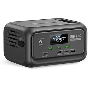 $107.00 – $107 | BLUETTI Elite 10 Mini 128Wh LiFePO4 Power Station w/ 200W AC at Amazon