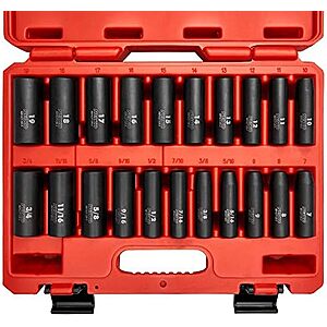 $25.97 – | NEIKO 02431A 3/8” Drive SAE and Metric Deep Impact Socket Set at Amazon