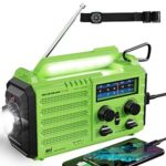 $14.24 – ROCAM 5000mAh Solar Hand-Crank NOAA Emergency Weather Radio w/ AM/FM/SW, Flashlight & SOS Alarm (Green) –  + Free Shipping
