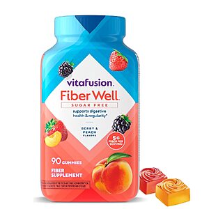 $6.02 – 90-Count Vitafusion FiberWell Sugar Free Fiber Gummies (Berry & Peach) w/ S&S + Free Shipping