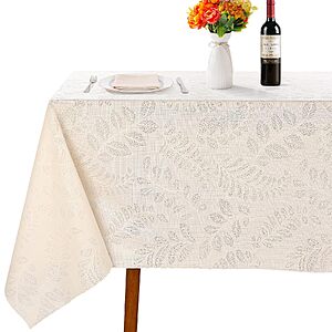 $4.47 – 54″x78″ PVC Vinyl Waterproof Rectangle Beige Tablecloth (Fern Pattern)  + Free Shipping w/ Prime or on $35+