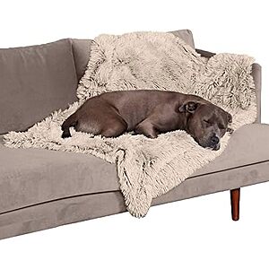 $9.68 – * | Furhaven Large Waterproof Faux Fur & Velvet Pet Throw (Taupe) at Amazon