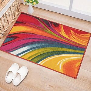 $5.00 – $5 | Rugshop Waves Non-Slip Contemporary Modern Area Rug Multi 20″ x 30″ at Amazon