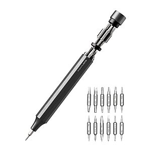 $10.99 – HOTO 24 in 1 Mini Screwdriver Set, Eyeglass Repair Kit, Slate Grey  AC + Free Shipping w/ Prime