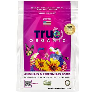 $3.38 – 4-Lb True Organic Annuals & Perennials Granule Fertilizer Now  at Amazon