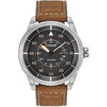 $162.66 – * | Citizen Eco-Drive Avion 45mm 3-Hand Date Watch w/ Leather Strap at Amazon
