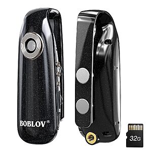 $18.99 – BOBLOV 007 1080P Mini Wearable Body Camera w/ 32GB Storage, Magnetic Back Clip & 3-Hour Recording (Black)  + Free Shipping
