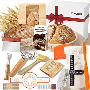 $13.49 – 13-Piece Kikcoin Banneton Bread Proofing Basket & Sourdough Starter Kit — + Free Shipping with Promo Code K7HLN3HE