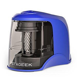 $7.29 – STAGEEK USB or Battery Powered Electric Pencil Sharpener (Blue) + Free Shipping w/ Prime or on $35+
