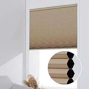 $17.87 – Persilux Cordless Blackout Cellular Window Shades (Beige) –  + Free Shipping w/ Prime or on $35+