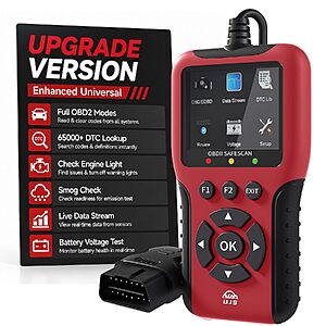 $12.99 – Safescan OBD2 Scanner Car Diagnostic Tool (Red) –  + Free Shipping