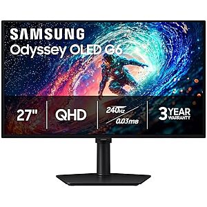 27 inch Samsung Odyssey G6 QD-OLED gaming monitor