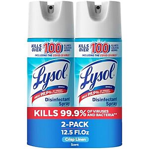 2-Pack 12.5-Oz Lysol Disinfectant Spray (Crisp Linen)