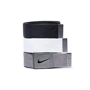 $17.35 – Nike Men’s Standard 3 Pack Golf Web Belt, White/gray/black, One Size