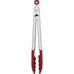 $9.99 – * | 12″ KitchenAid Silicone Stainless-Steel Tongs (Red) at Amazon