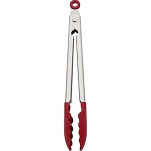$9.99 – * | 12″ KitchenAid Silicone Stainless-Steel Tongs (Red) at Amazon